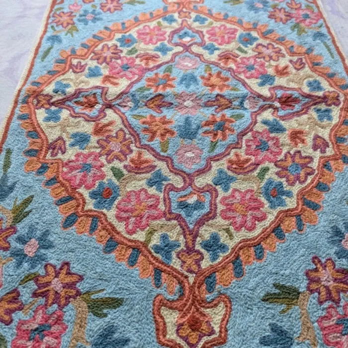 Kashmiri Kids Chain Stitch Embroidered Prayer-Mat 2x1.5 ft - Image 3