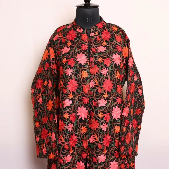 Black Kashmiri Winter Warm Long Coat - Omar Collection - Image 2