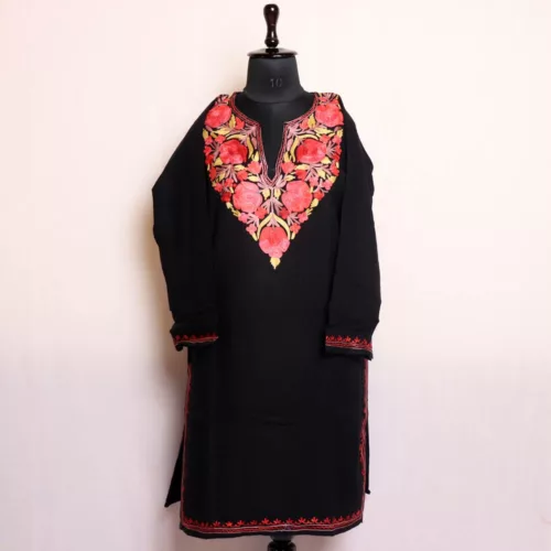 kashmiri pheran feran cashmilon gyawun aari wool dress embroidery 84