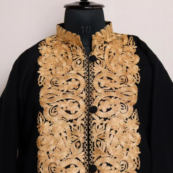 Fiza Black Kashmiri Winter Warm Short Coat - Image 2