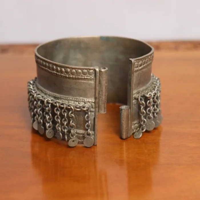 Cuff Bracelet Bangles kashmiri traditional antique silver piece 4