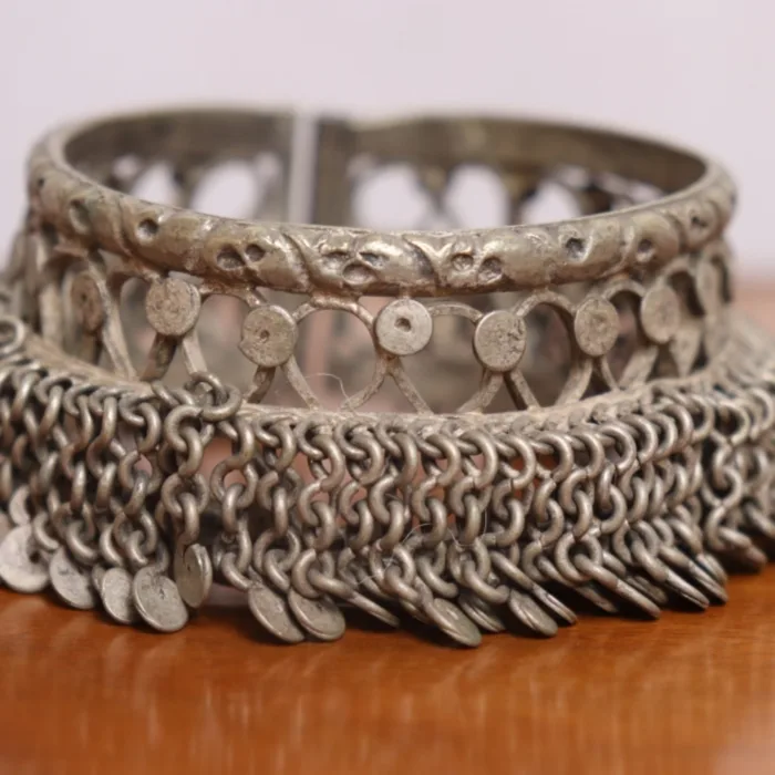 Cuff Bracelet Bangles kashmiri traditional antique silver piece 6