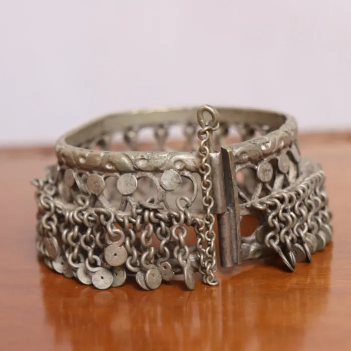 Cuff Bracelet Bangles kashmiri traditional antique silver piece 7