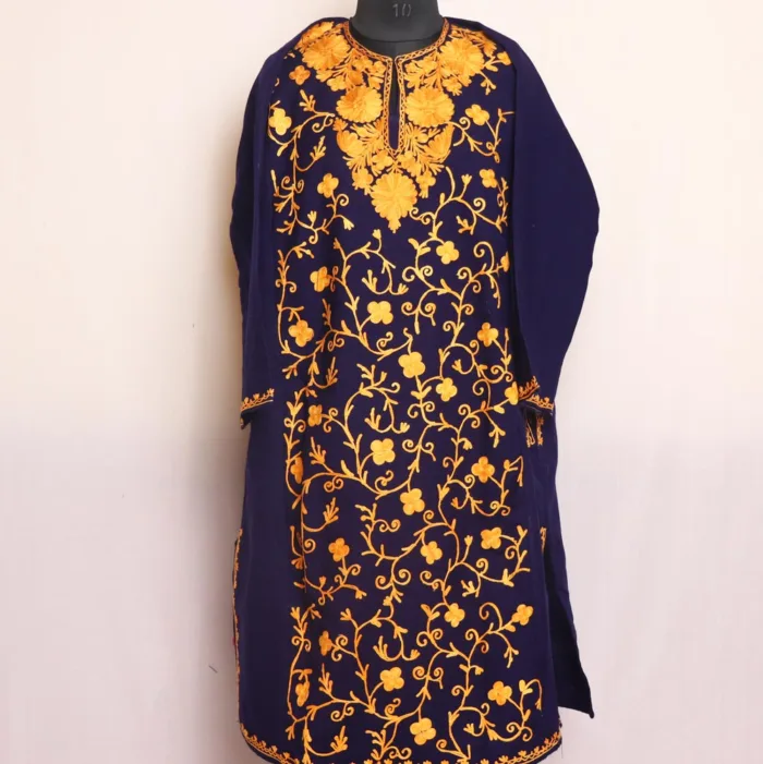 Noor All-Over Aari Embroidered Akh Rang Jaal Front Panel Designed Pheran