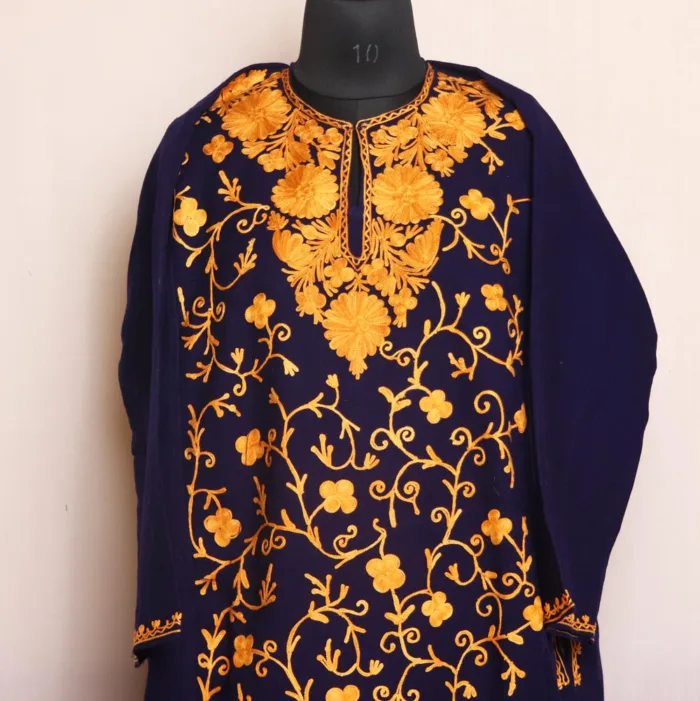 Noor All-Over Aari Embroidered Akh Rang Jaal Front Panel Designed Pheran - Image 2