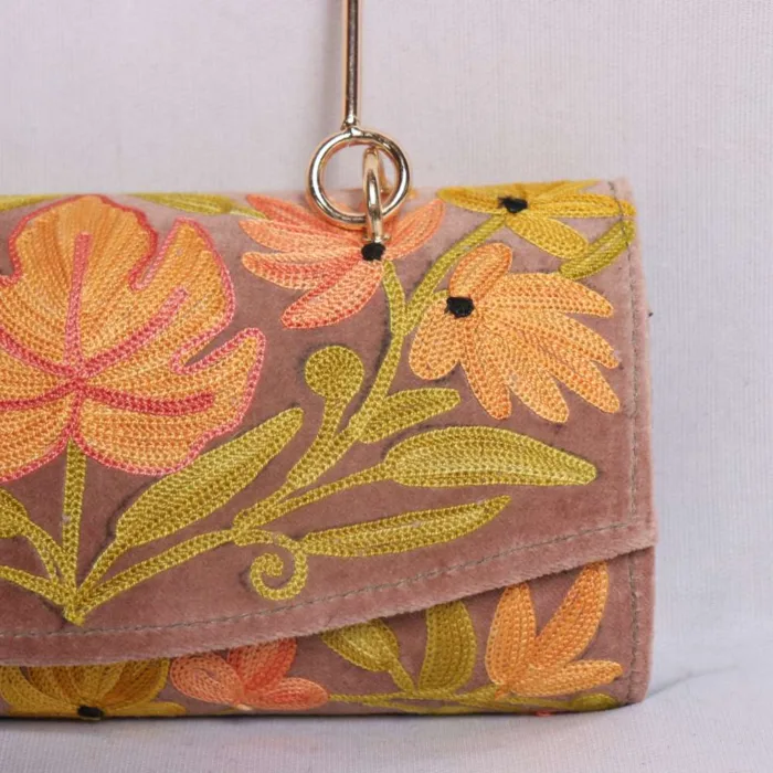 Kashmiri embroidery clutch with handle 11