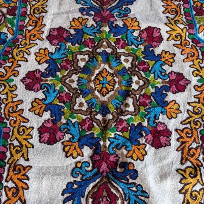 Kashmiri carpet rug from chain stitch 03