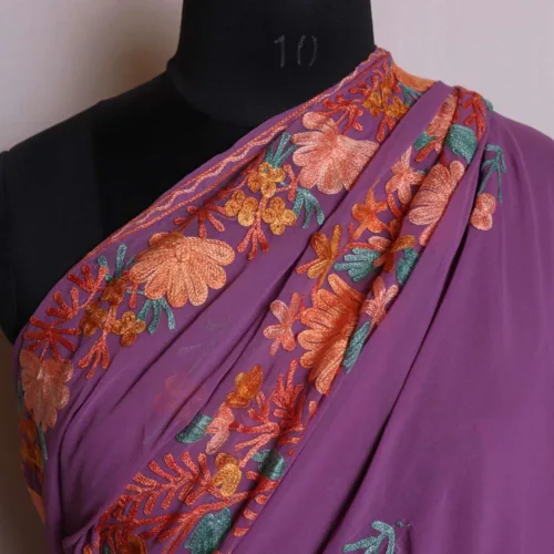 Sarees from Kashmiri with aari emrbroidery 17