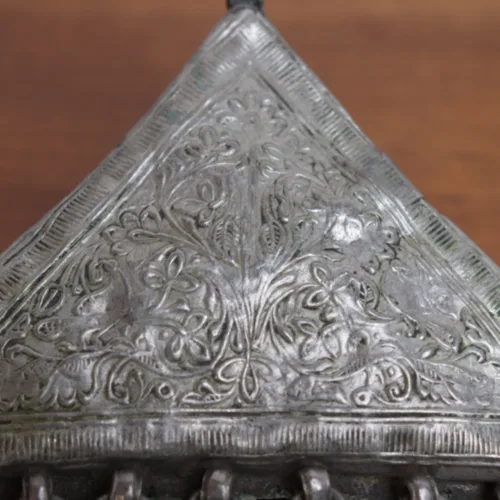 Triangle Shaped Pendent Kashmiri Traditional Antique Silver 15