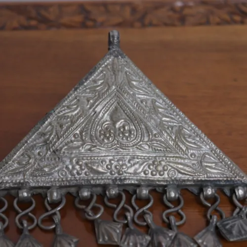 Triangle Shaped Pendent Kashmiri Traditional Antique Silver 18