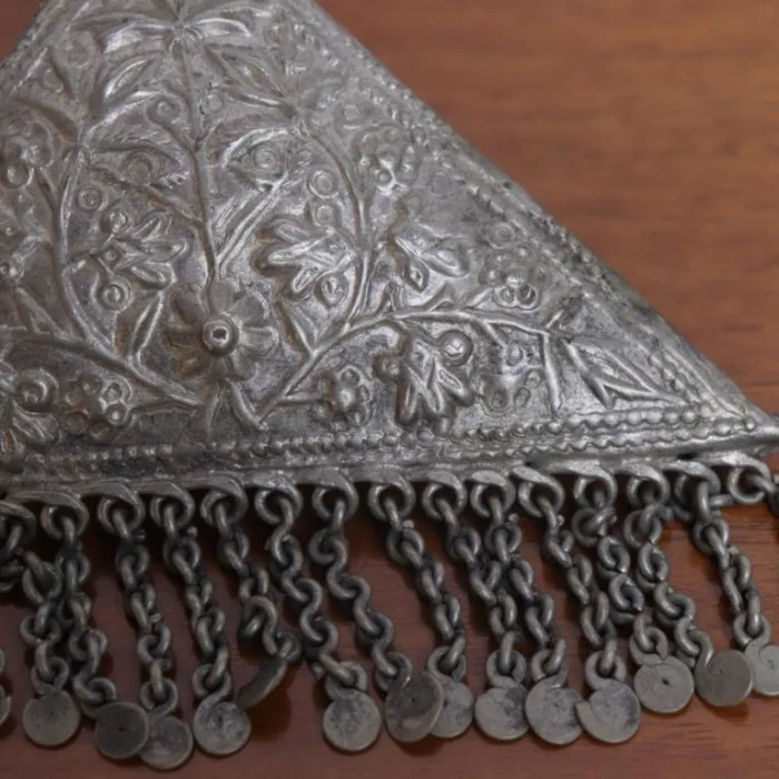 Triangle Shaped Pendent Kashmiri Traditional Antique Silver 3