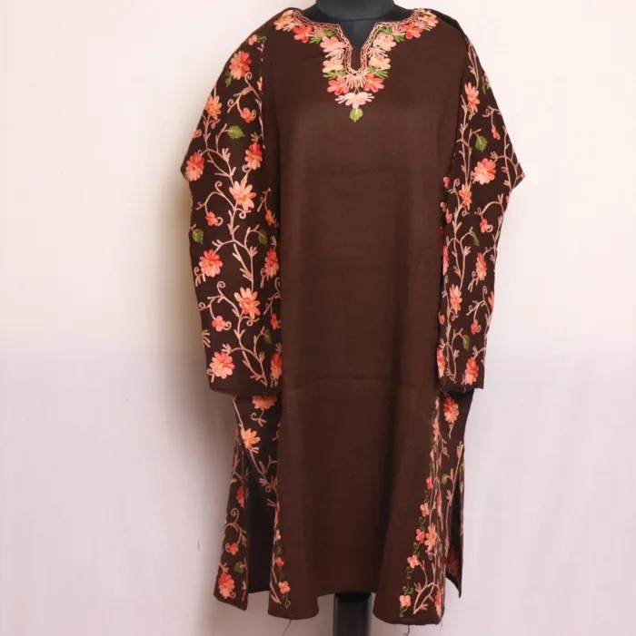 Woolen pheran heavy embroidery sleeves 21 1