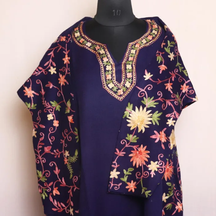 Woolen pheran heavy embroidery sleeves 27