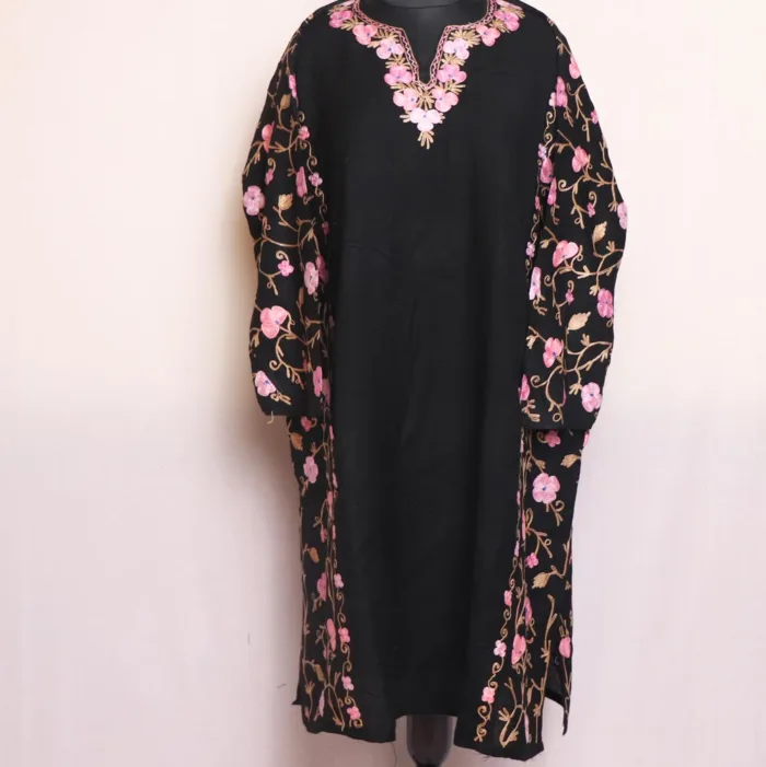 Woolen pheran heavy embroidery sleeves 9