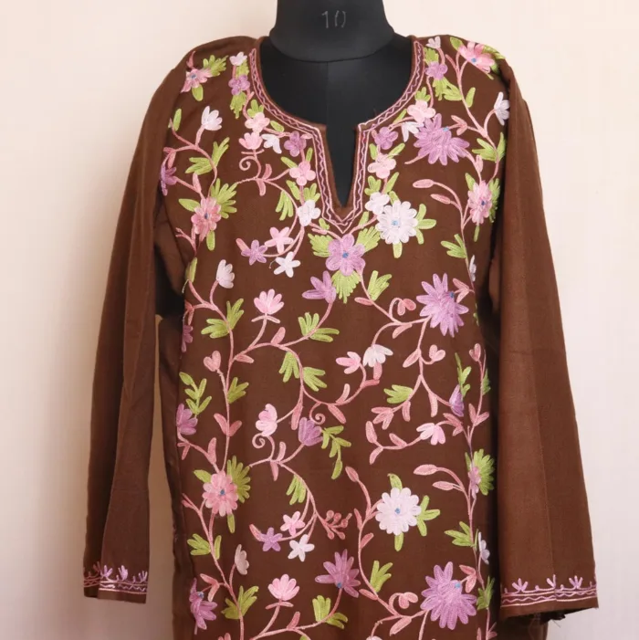 wooolen pheran with heavy embroidery 4 1