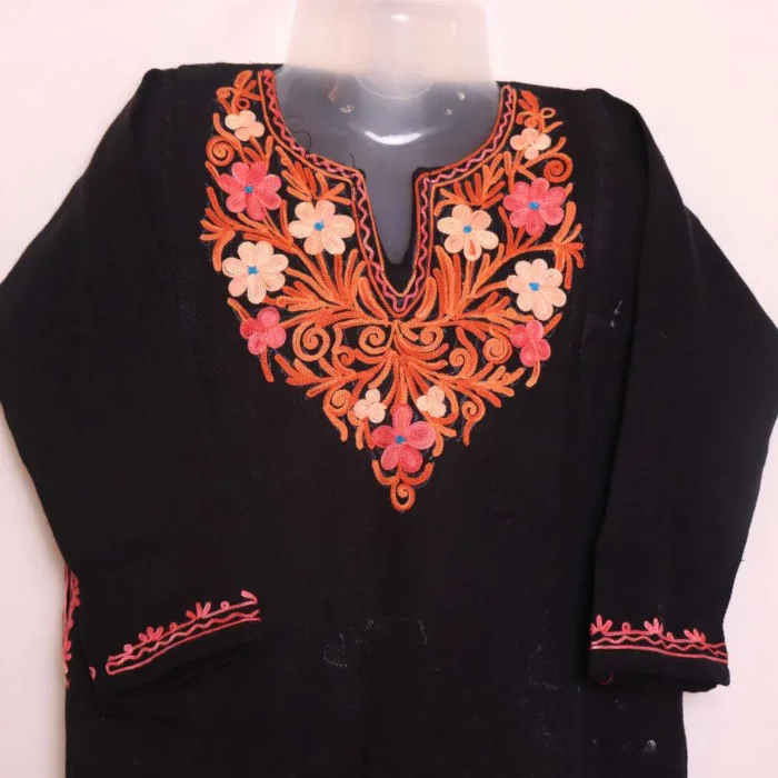 Beautifully Designed Girls Black Pheran with Aari Embroidery - Parisa Collection (3-4y) - Image 2