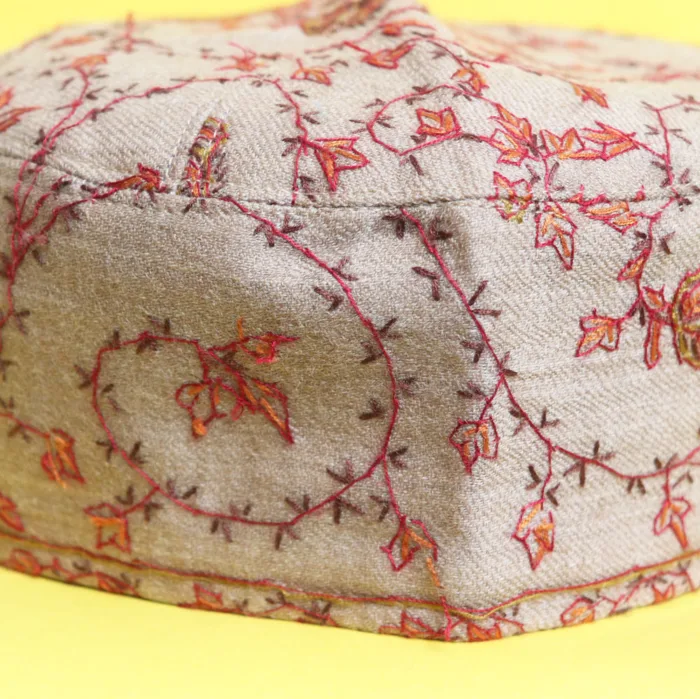 Gul-e-Zamin Toosha Cap Embellished with Sozni Embroidery - Image 2