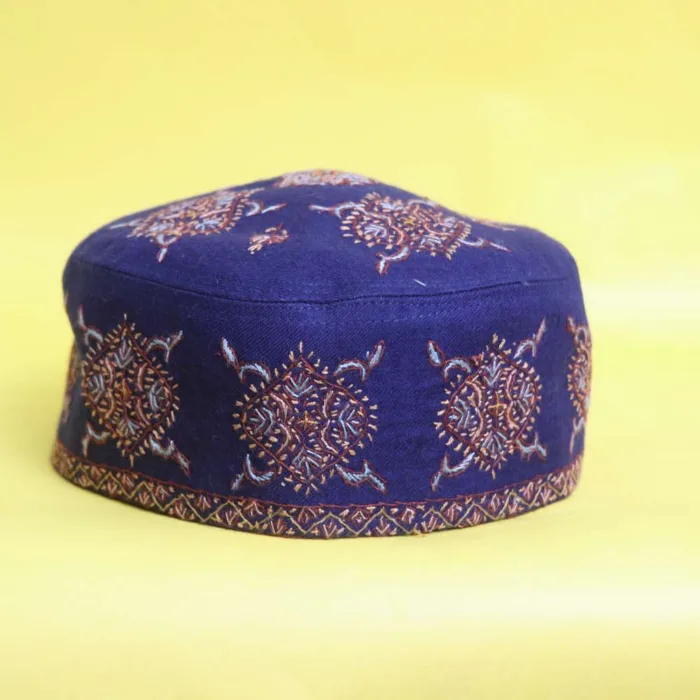 Safar Shahi Pashmina Cap with Beautiful Hand Sozni Embroidery