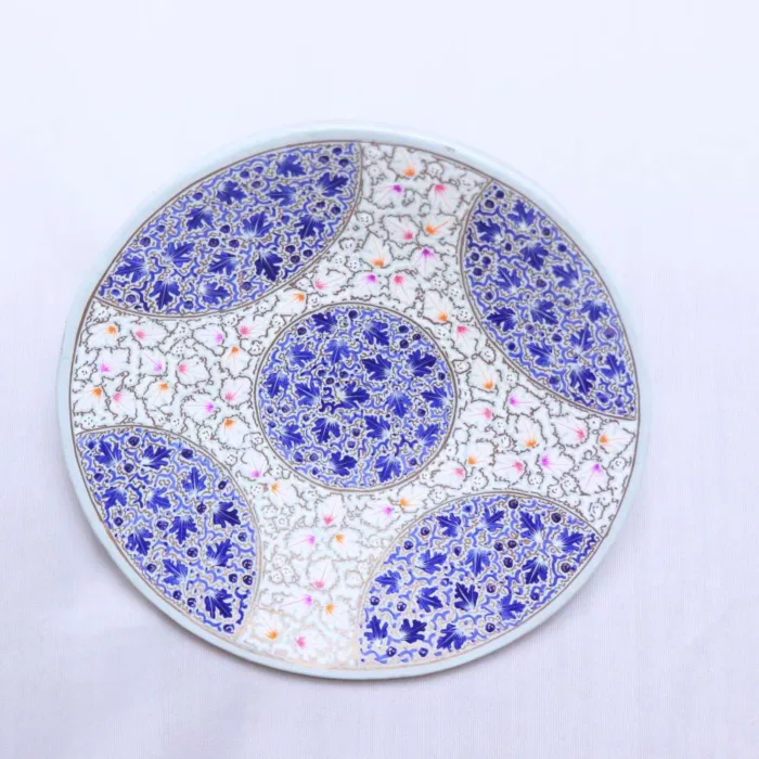 Artistic Paper Mache Wall Plate with Intricate Circular Design