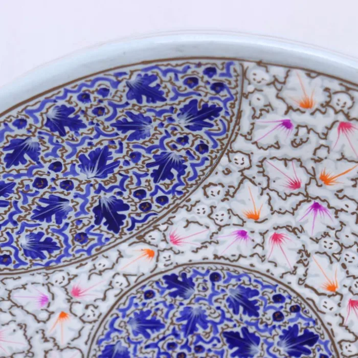 Artistic Paper Mache Wall Plate with Intricate Circular Design - Image 3