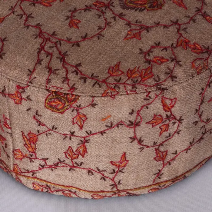 Gul-e-Zamin Toosha Cap Embellished with Sozni Embroidery - Image 3