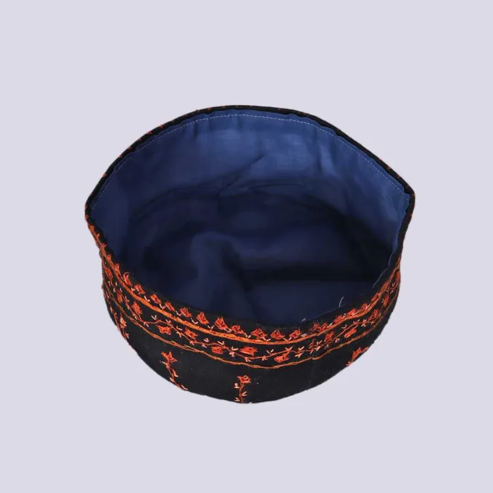 Jamaluddin Toosha Cap with Delicate Sozni Patterns - Image 2