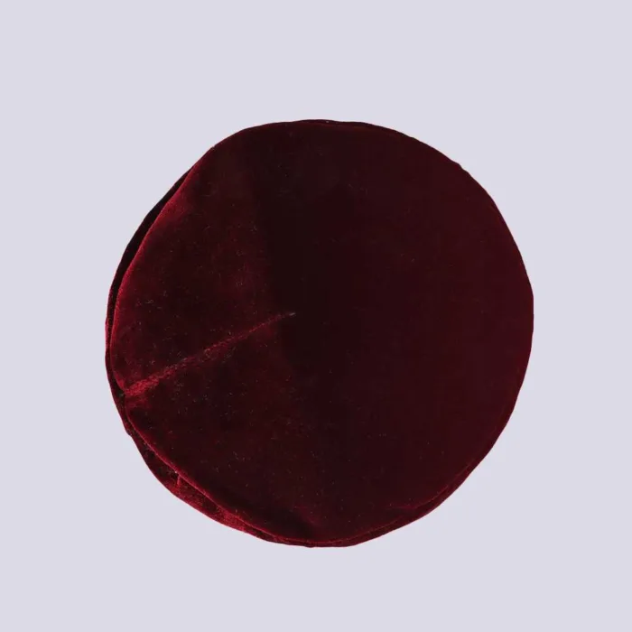 Kashmiri Plain Maroon Makhmal | Velvet Cap - Image 3