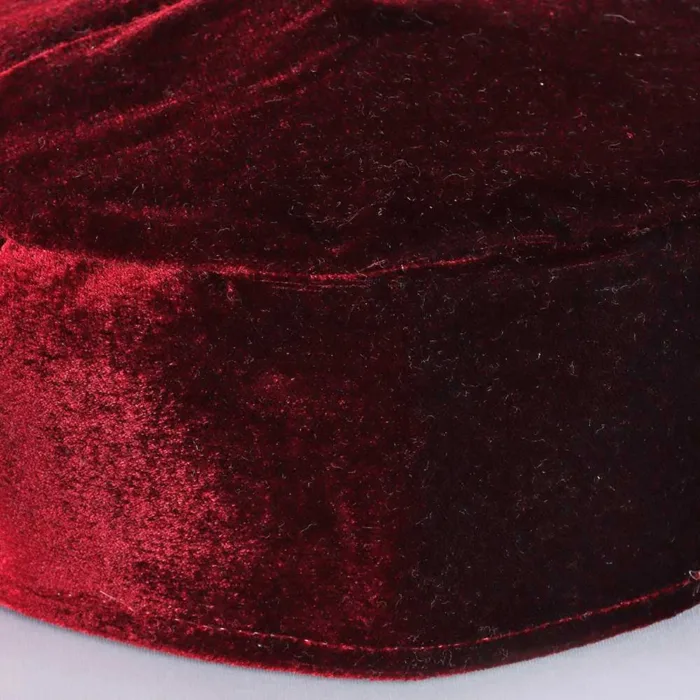 Kashmiri Plain Maroon Makhmal | Velvet Cap - Image 4