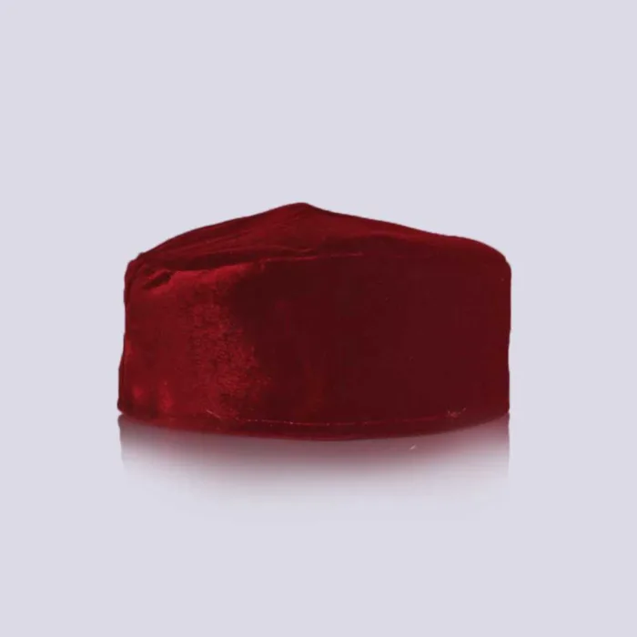 Kashmiri Plain Maroon Makhmal | Velvet Cap