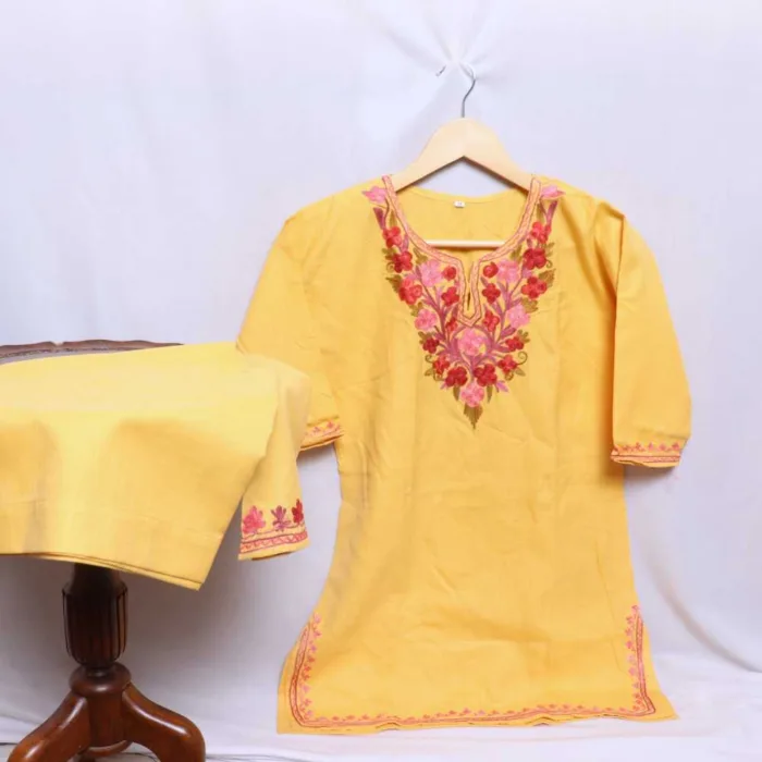 Kids Yellow Kurta Set with Trousers ( 6- 7Y)