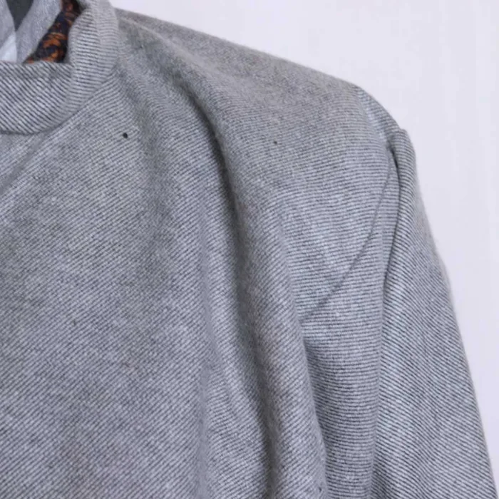 Elegant Light Grey Tweed Gents Pheran for Winter (L:44 , C:60 ) - Baraqah Collection - Image 2