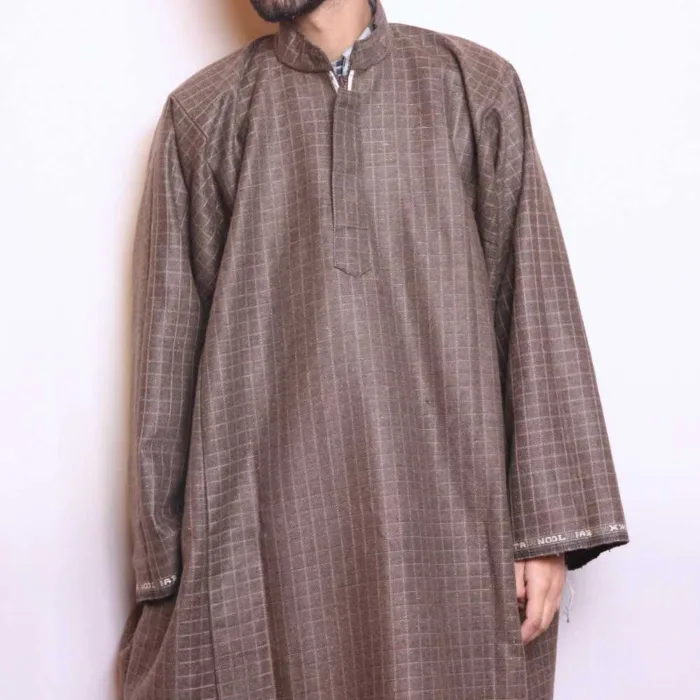 Brown Tweed Gents Pheran (L: 48, C:62 ) - Baraqah Collection - Image 2