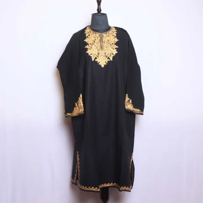 Black Aari Embroidered Pheran | Pheran with Detailed Sleeve Work - Zikaar Collection - Image 2