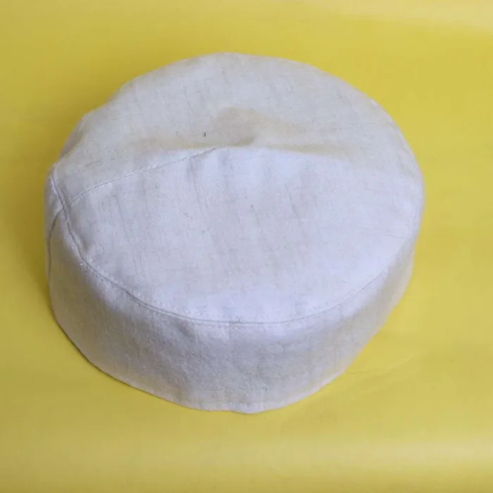 Kashmiri Premuim and Pure Plain Off White Pashmina Cap - Image 3