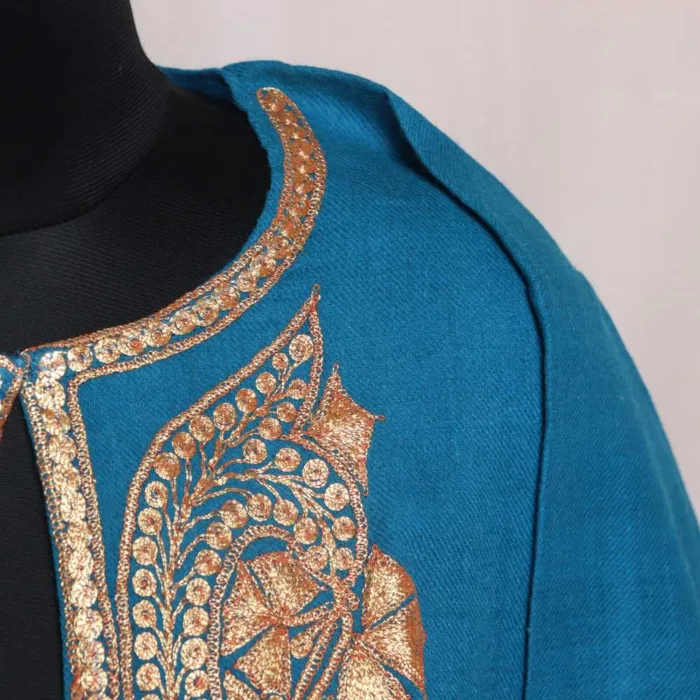 Blue Tilla Pheran | Phiran with Detailed Embroidery - Ashar Collection - Image 3