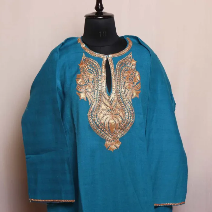 Blue Tilla Pheran | Phiran with Detailed Embroidery - Ashar Collection