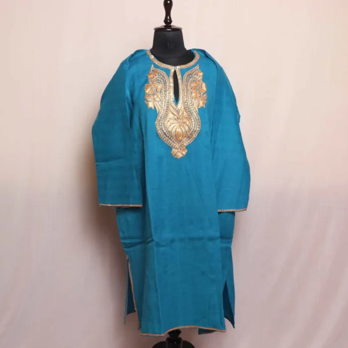 Blue Tilla Pheran | Phiran with Detailed Embroidery - Ashar Collection - Image 2