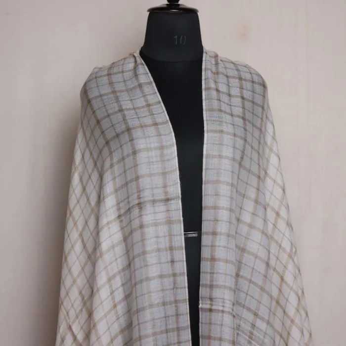 Plain and Check pattern Men shawl Kashmiri woolen 08