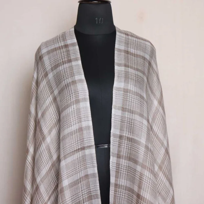 Plain and Check pattern Men shawl Kashmiri woolen 14