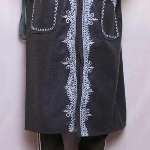 Tweed Gowns Robe Kimono with hand aari embroidery 18