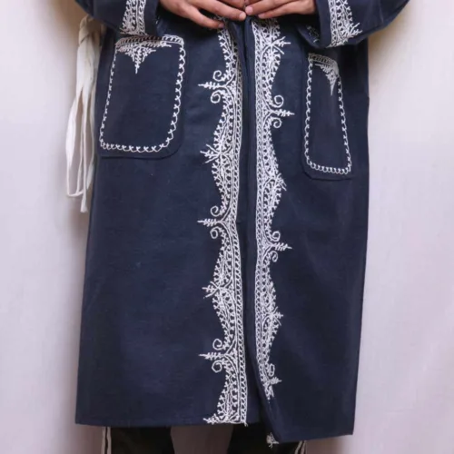 Tweed Gowns Robe Kimono with hand aari embroidery 23