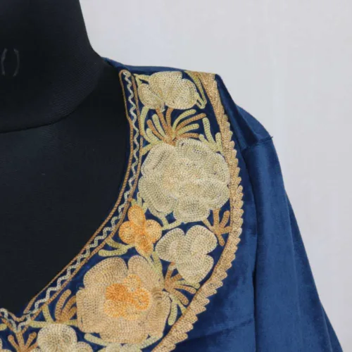 Velvet Ari embroidery kashmiri short kurta and kurti top04