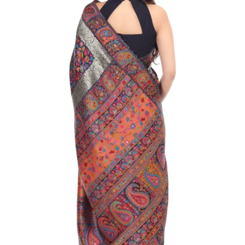 black kashmiri kani handloom woven saree 3