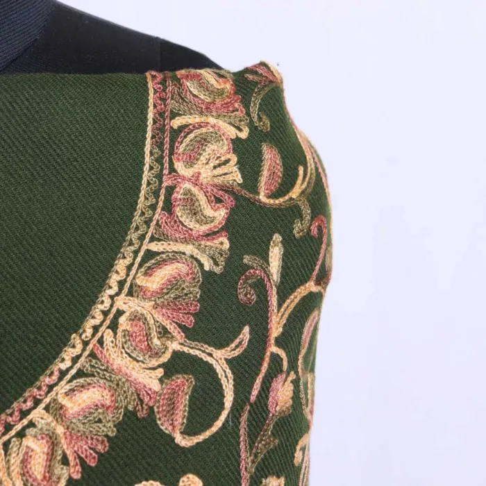 Elegant Forest Green Suit with Aari Embroidery - Libaas Collection - Image 2