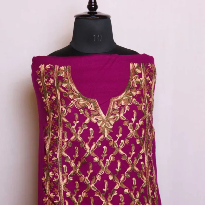 Magenta Suit with Elegant Aari Work - Libaas Collection - Image 2