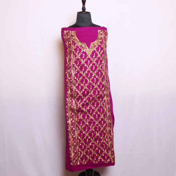 Magenta Suit with Elegant Aari Work - Libaas Collection