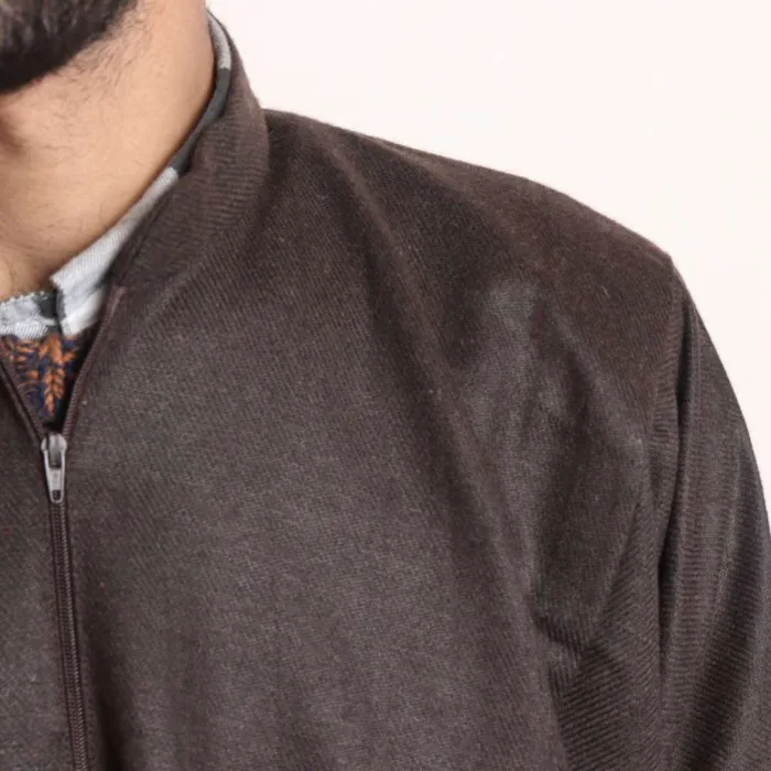 Dark Brown Plain Traditional Mens Kashmiri Pheran (L48,64) - The Aqeel Collection - Image 2