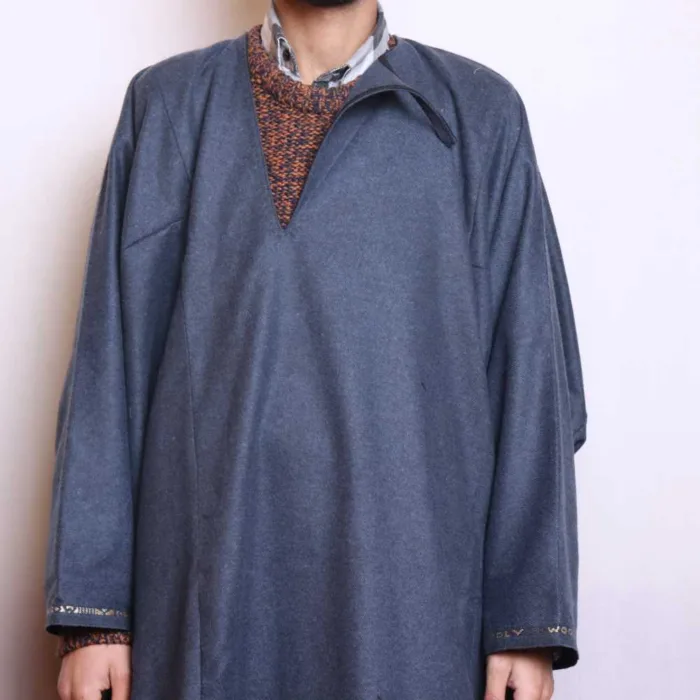 Blue Classic Kashmiri Pandit Style Loose Phiran/Pheran/Feran for Men (44, 74) - Image 3