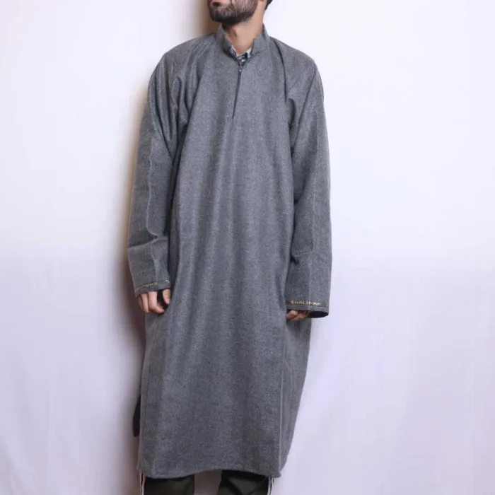 Grey Lakeer Tweed Pheran | Feran, Pheran for Gents (L46,C64)- The Aqeel Collection