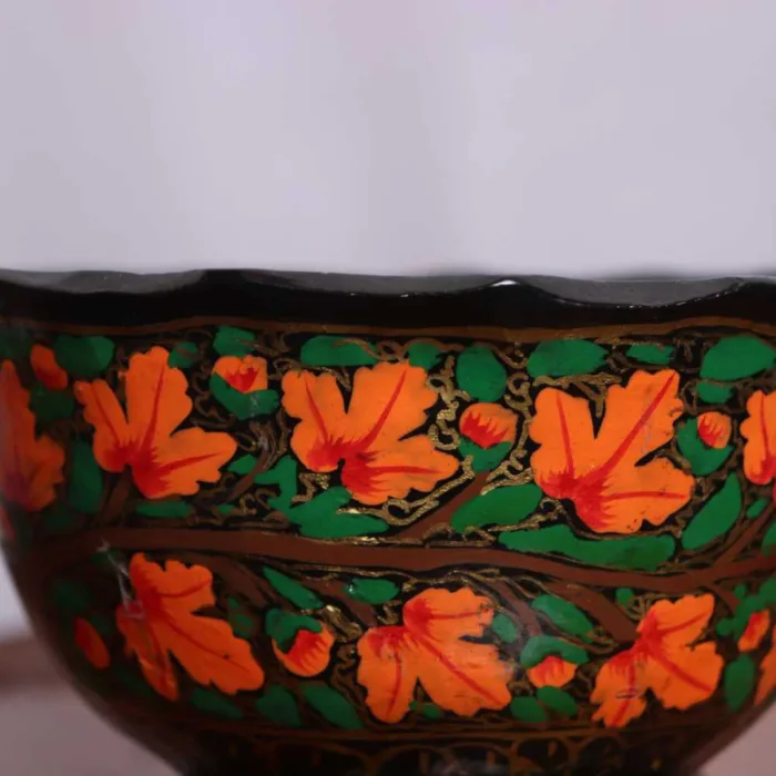 Decorative Paper Mache Bowl with Intricate Kashmiri Designs - Image 2